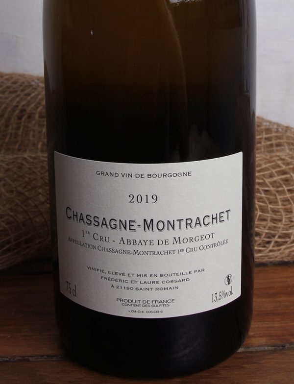 Chassagne Montrachet 1ercru Abbaye de morgeot 2019 vin blanc frederic cossard 2