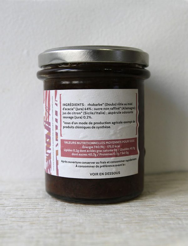 Confiture rhubarbe rotie au miel et asperule odorante 2