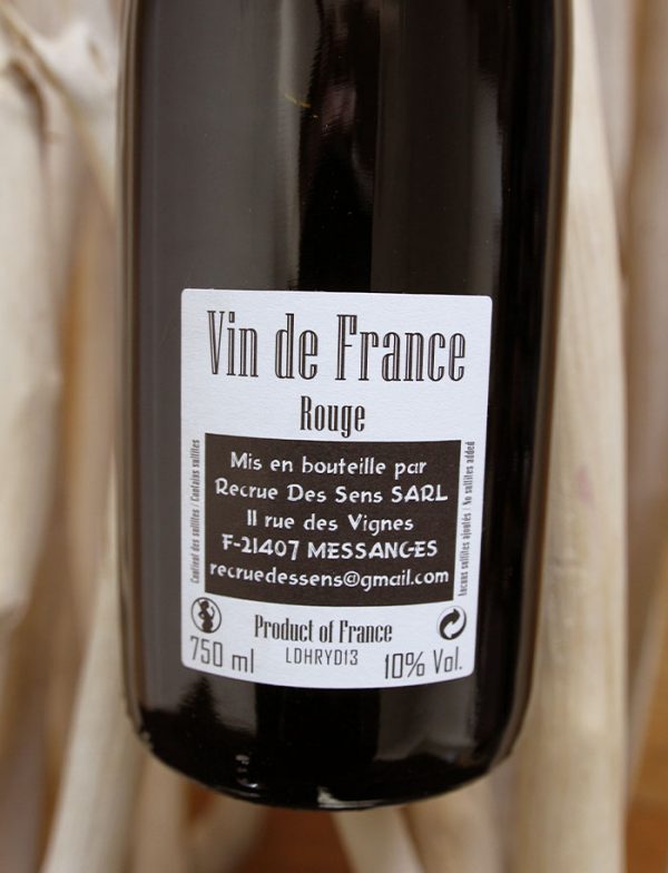 DH pinot noir vin naturel rouge 2013 Domaine Recrue des Sens Yann Durieux 3