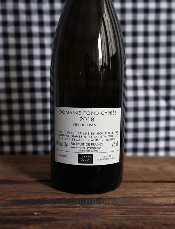 Le Blanc de Garennes vin naturel blanc 2018 Domaine Fond Cypres 2
