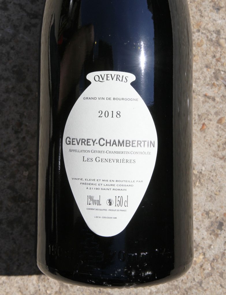 Magnum Gevrey Chambertin Les Genevrieres Qvevris vin naturel rouge 2018 Domaine de Chassorney Frederic Cossard 3 scaled