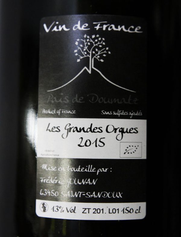 Magnum Les Grandes Orgues vin naturel rouge 2015 Frederic Gounan Vignoble de l Arbre blanc 3