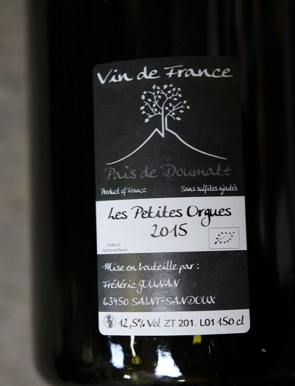 Magnum Les Petites Orgues vin naturel rouge 2015 Frederic Gounan Vignoble de l Arbre blanc 3