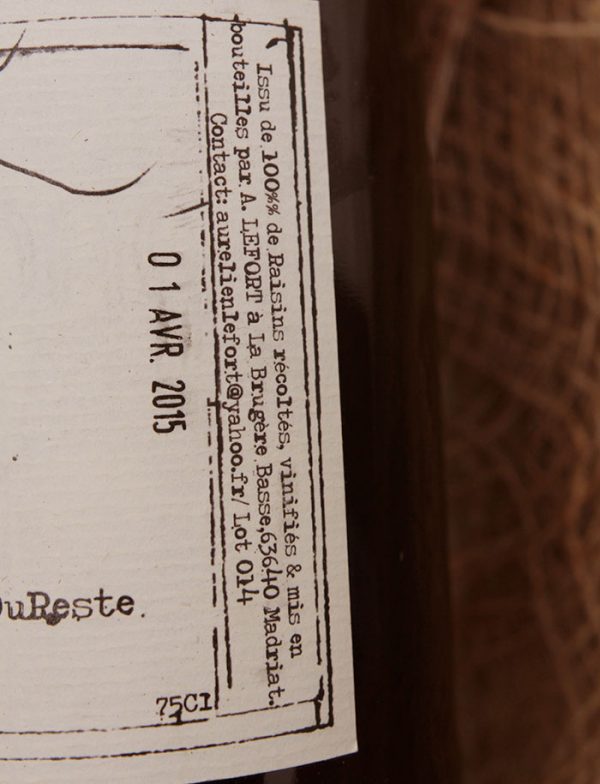 Occit du Reste vin naturel rouge petillant 2015 aurelien lefort 3