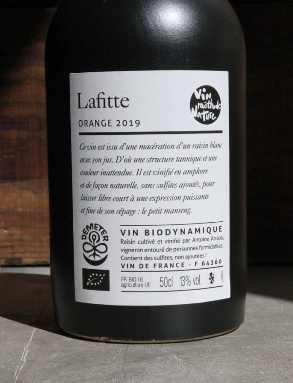 Orange vin naturel blanc 2019 Chateau Lafitte 3