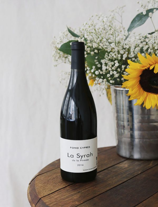 Syrah de la pinede vin naturel rouge 2016 fond cypres