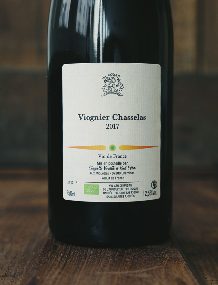 Viognier Chasselas vin naturel blanc 2018 Domaine des Miquettes 2