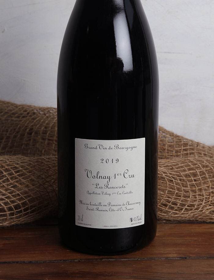 volnay 1er cru les roncerets 2019 vin naturel rouge frederic cossard 2