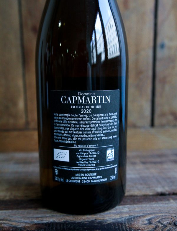 Adrenaline 2020 vin nautrel Blanc Domaine Capmartin 3