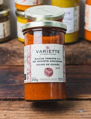 Sauce tomate bio de variete ancienne noire de crimee 1