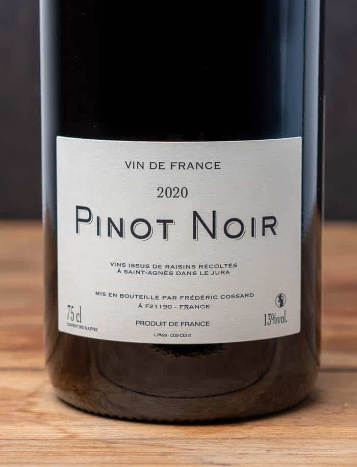 Frederic Cossard Pinot Noir vin naturel Rouge 2020 3