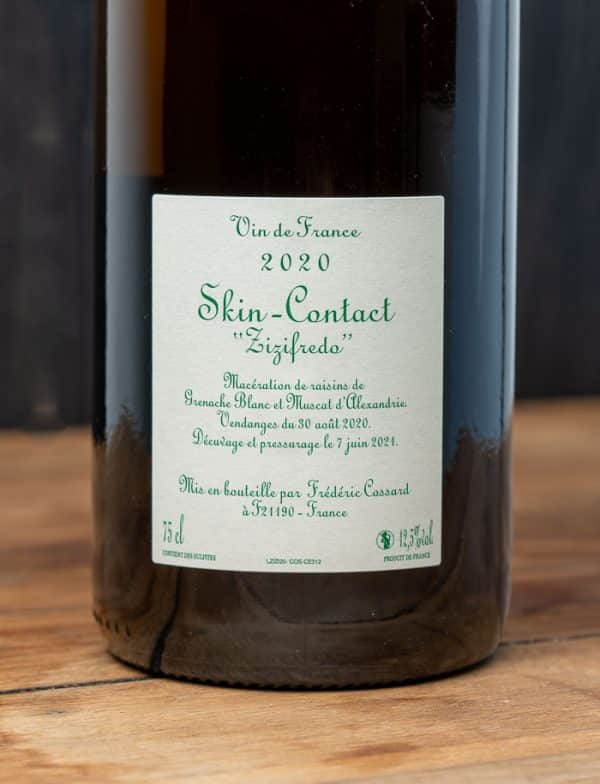 Frederic Cossard Skin Contact Zizifredo vin naturel Blanc 2020 3