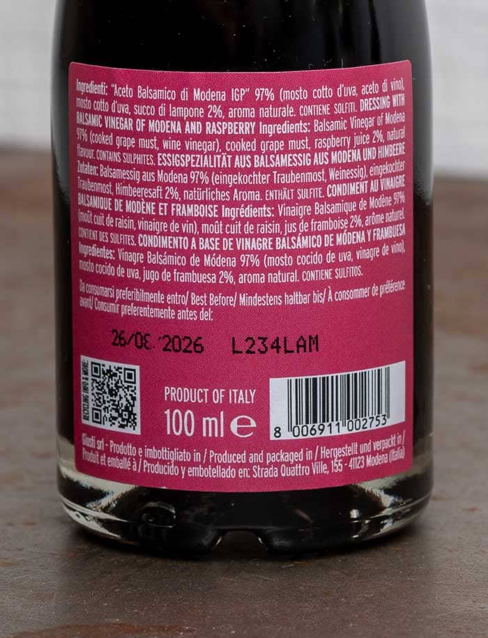 Vinaigre balsamique, framboise, 250ml  Huiles, vinaigres & condiments chez  Dille & Kamille